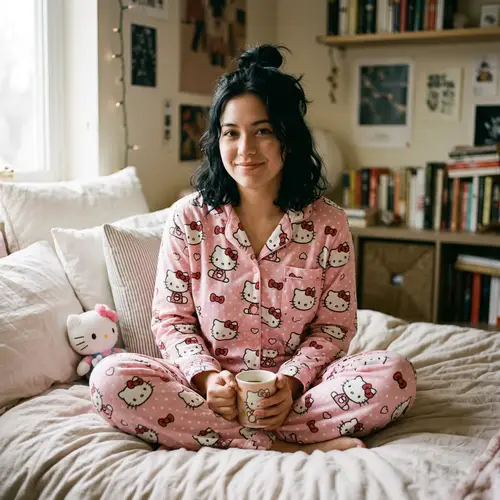 Cute Female in Hello Kitty Pajamas