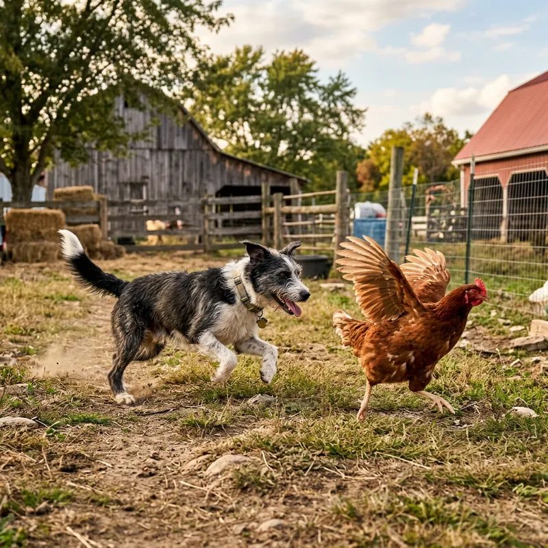 Dog Chasing Chicken: Fun and Playful Moments