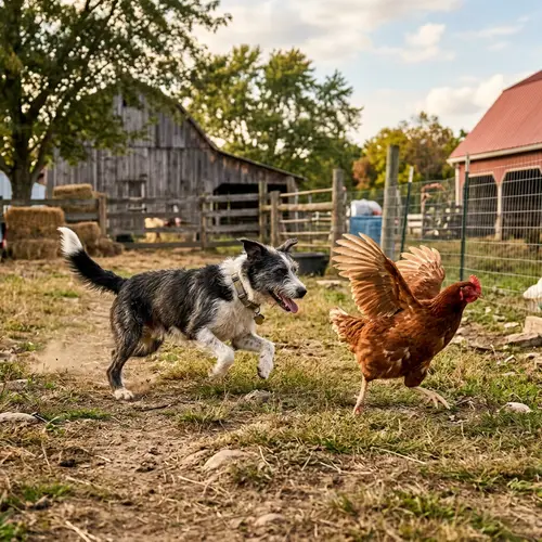 Dog Chasing Chicken: Fun and Playful Moments