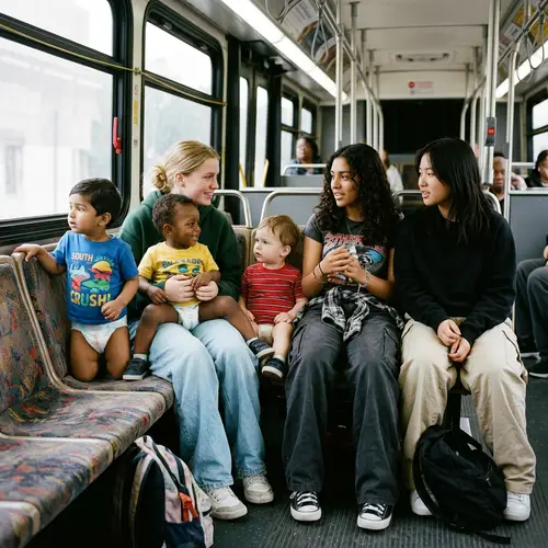 Humorous Bus Ride with Teens and Toddlers