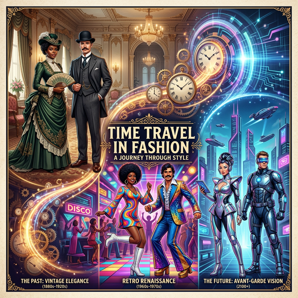 Fashion Time Travel: Vintage to Retro to Futuristic Journey | AI