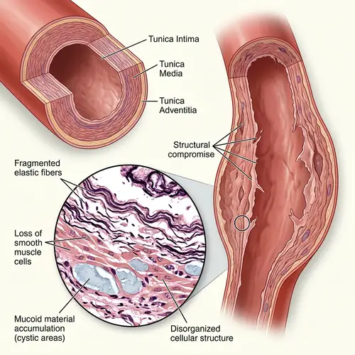 Aorta Degeneration: Distressed Middle Layer Visualized