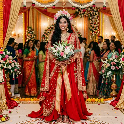 South Asian Bride in Traditional Red Bridal Outfit | Wedding Bliss