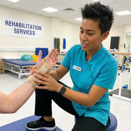 Occupational Therapist in Rehabilitation Room with Orthosis