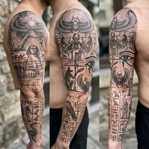 Ancient Egyptian Inspired Arm Tattoo Design