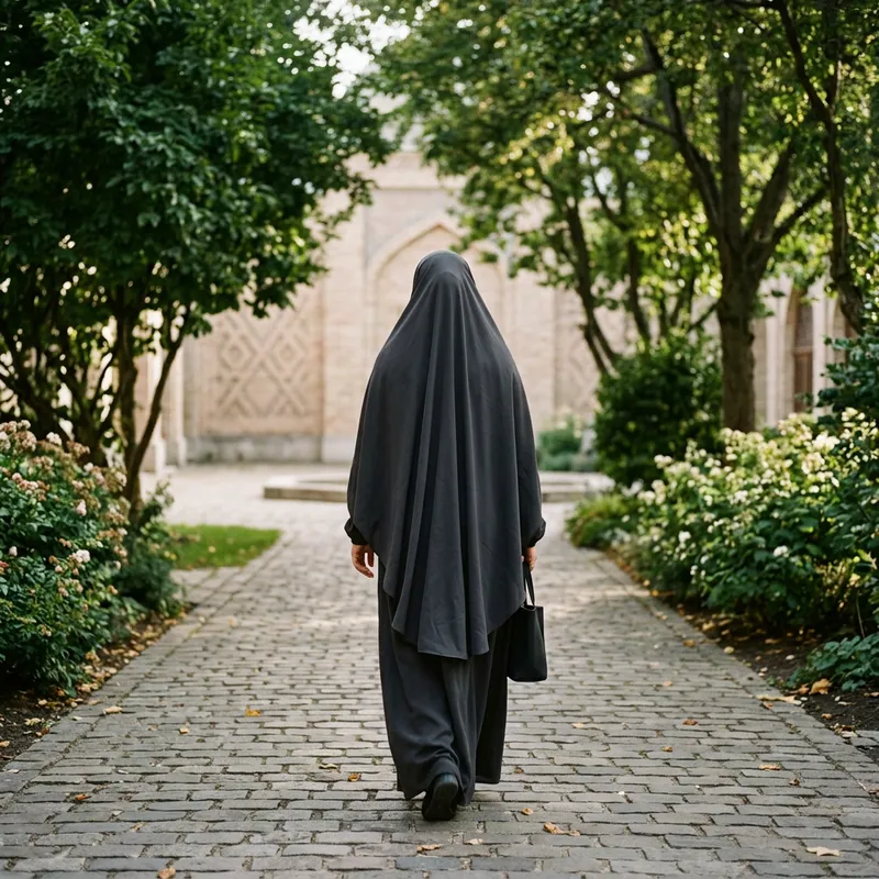 Covered Muslim Woman in Jilbab & Niqab | Respectful View