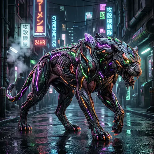 Futuristic Bio-Punky Panther Design