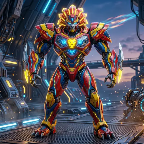 Futuristic Lion Transformer: Bold Design & Technology