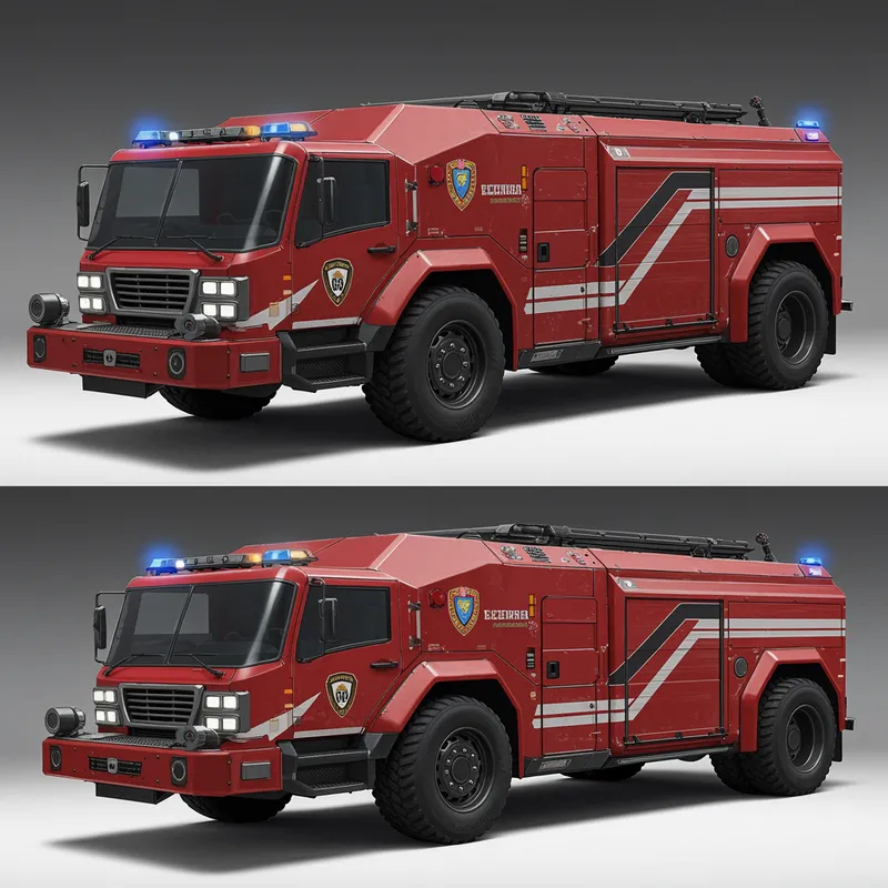 Futuristic Fire Truck with Advanced Technology Futuristic Fire Truck with Advanced Technology