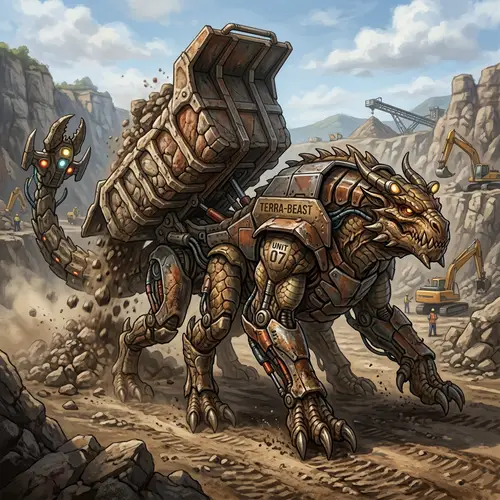 Fantastical Dump Truck Animal: Whimsical Creature Design