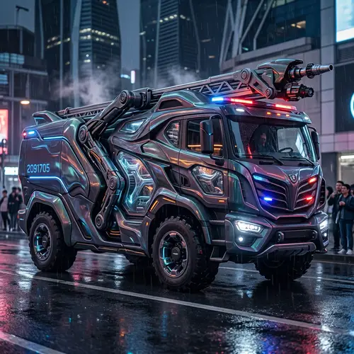 Futuristic Fire Truck with Advanced Technology