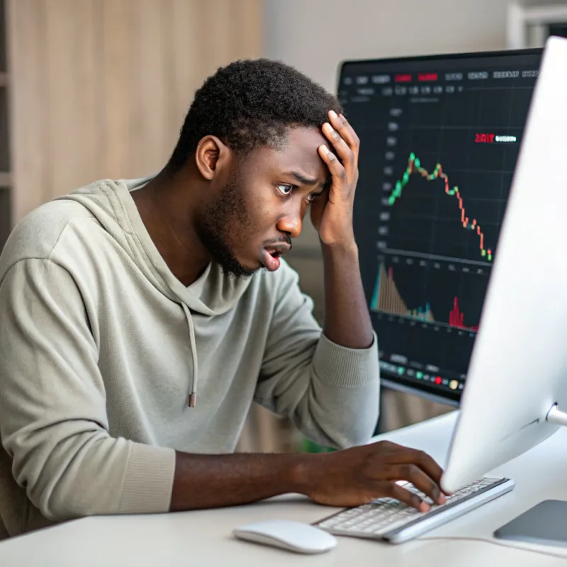 Frustrated Young Trader: Navigating Online Trading Challenges