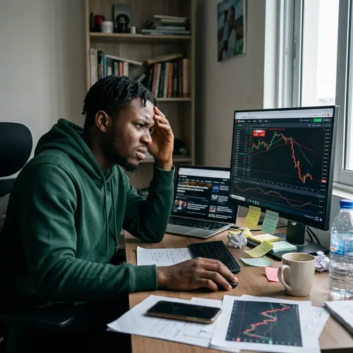 Frustrated Young Trader: Navigating Online Trading Challenges
