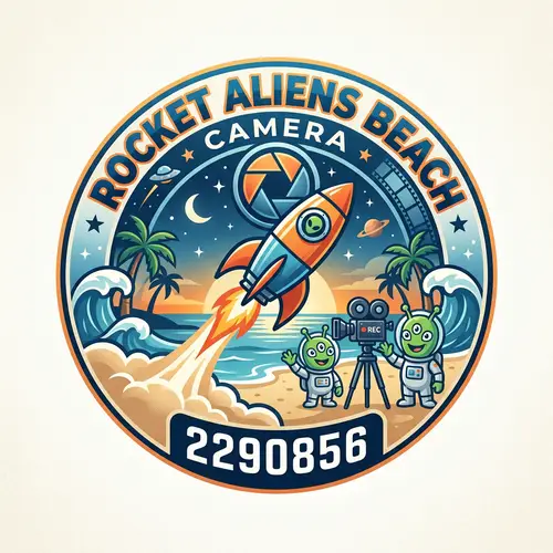 Rocket Aliens Beach Camera Logo Design