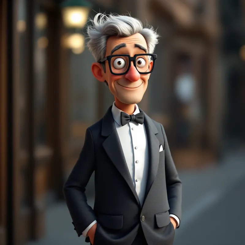 Animated Where's Waldo-style Character with Bow Tie