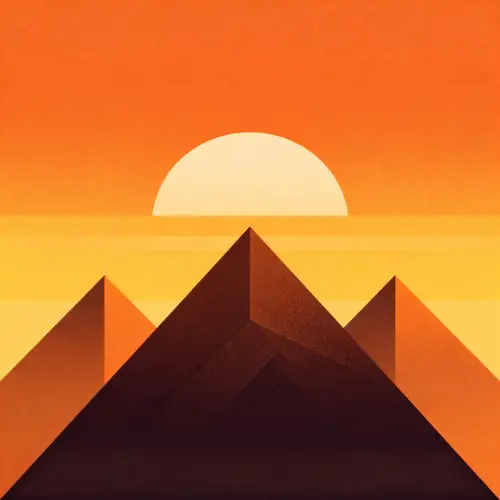 Minimalist Mountain Landscape at Sunset