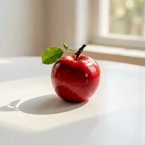 Shiny Red Apple: Nature's Simple Beauty