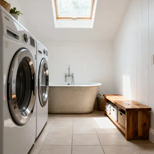 Stylish Laundry Room with Washer and Dryer