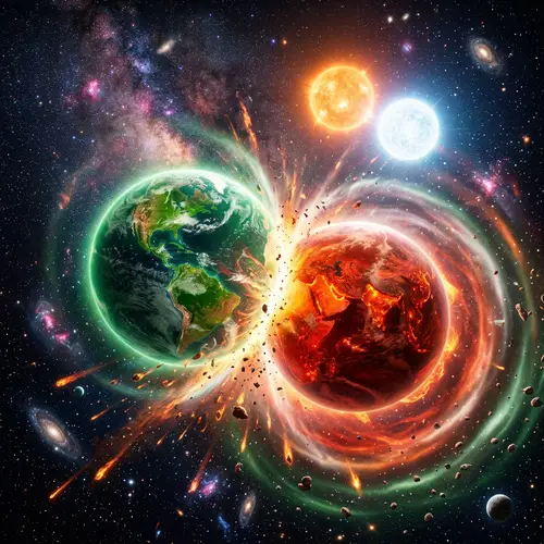 Cosmic Planetary Collision in Twin Star System