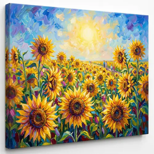 Vibrant Sunflowers: Impressionist Field Art