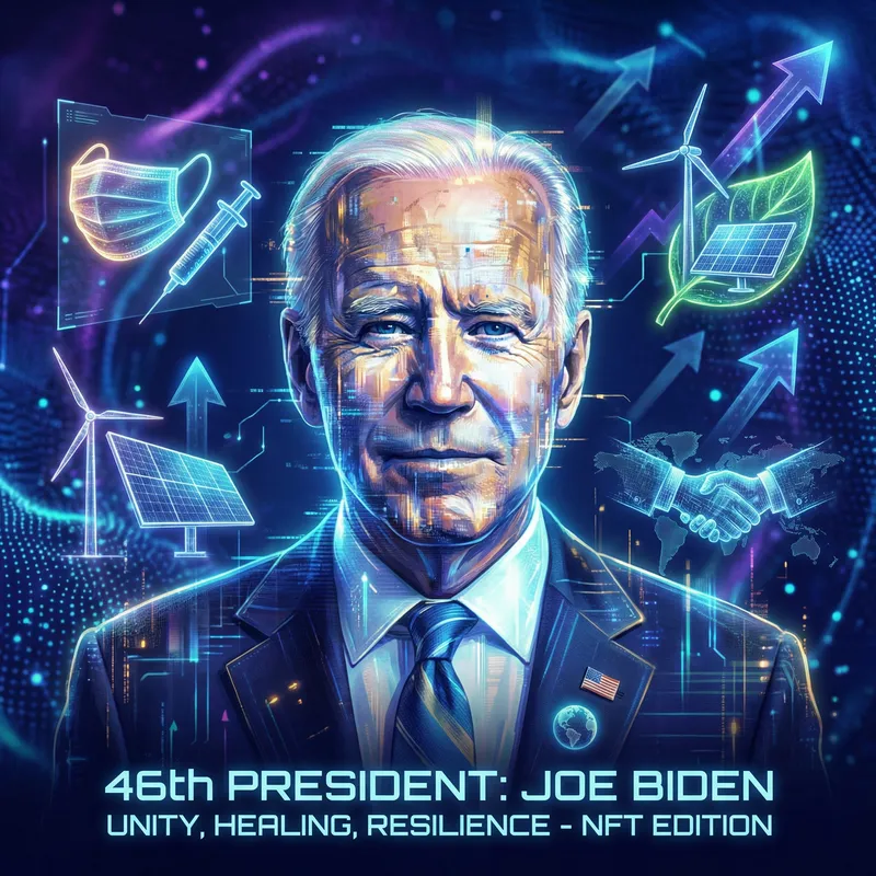 Joe Biden NFT: Unity, Healing & Resilience - Artwork Celebrating Presidency