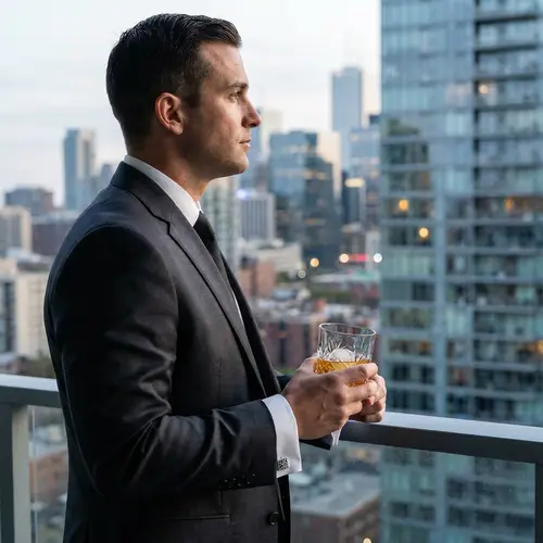 Sophisticated Wealth: A Man in Style and Confidence