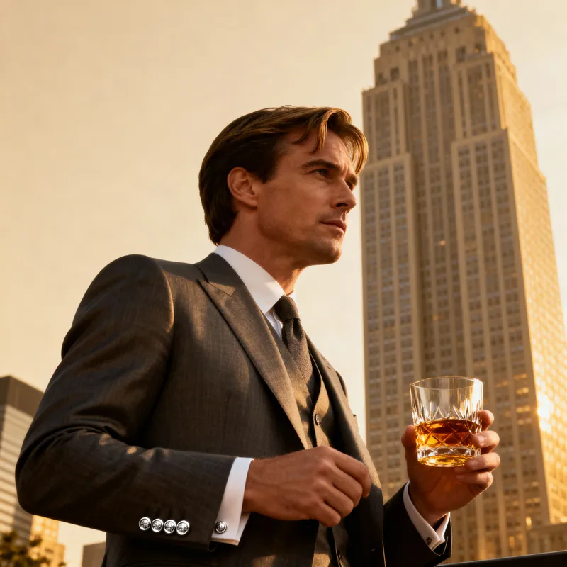 Sophisticated Wealth: A Man in Style and Confidence