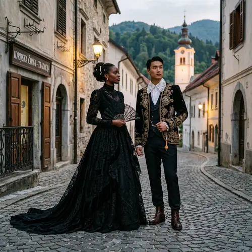 Luxurious Photoshoot | Intricate Lace Designs & Opulent Fashion in Idrija
