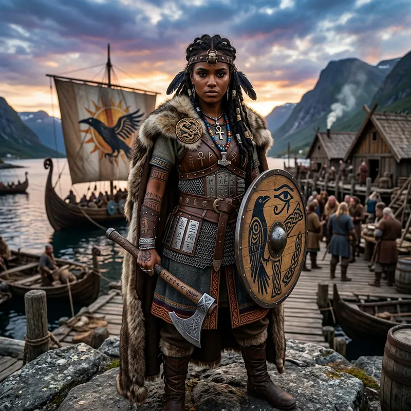 Viking Princess: Egyptian Heritage with Dark Skin