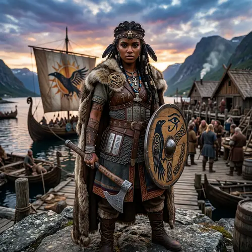 Viking Princess: Egyptian Heritage with Dark Skin