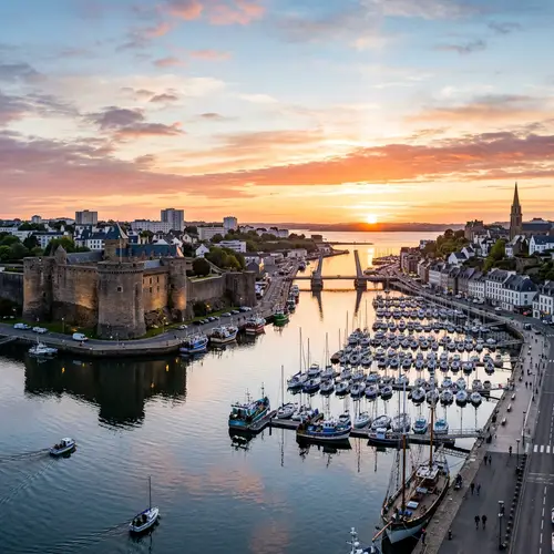 Brest Castle Panoramic View at Sunrise | Historic Port of Brest