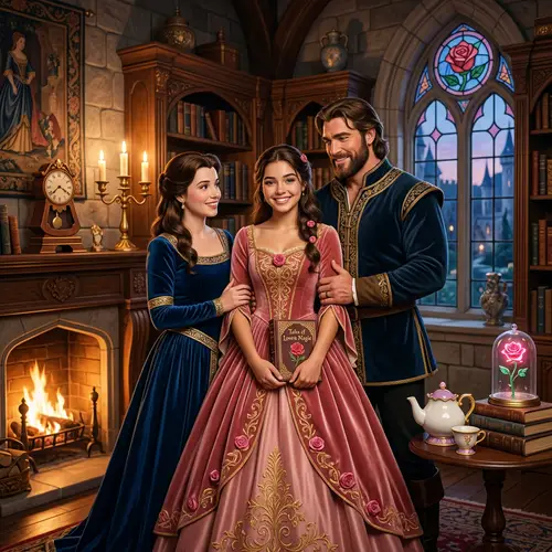 Beauty and the Beast Daughter: A Magical Family Portrait