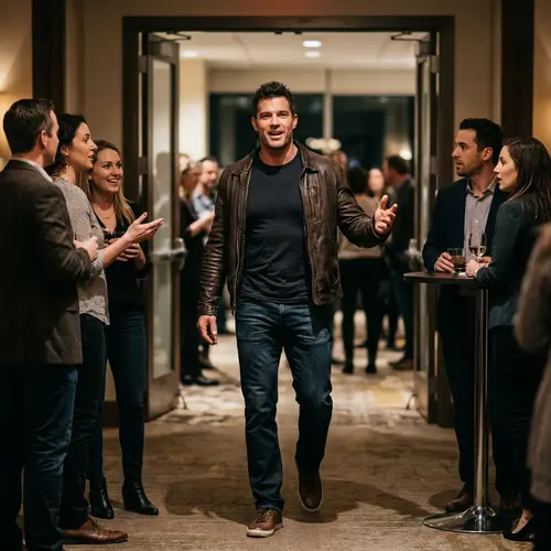 Confident Man Making Dynamic Entry | Charismatic Persona