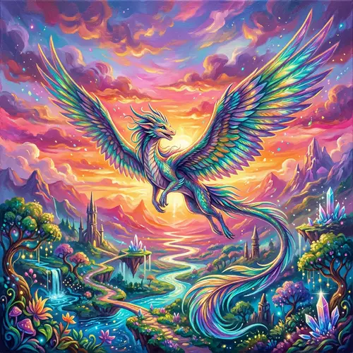 Mythical Creature Fantasy Acrylic Painting on Canvas