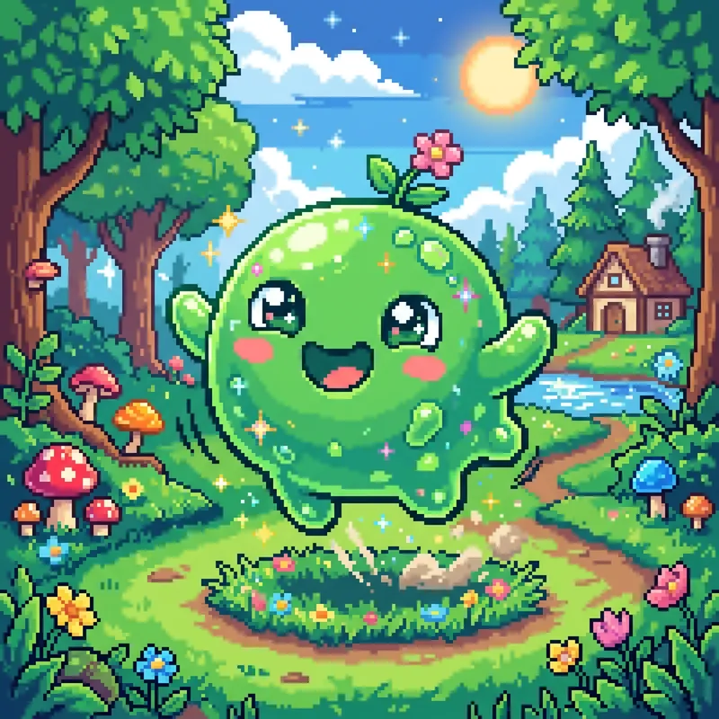 Cute Pixel Slime Monster Art: Childlike Wonder