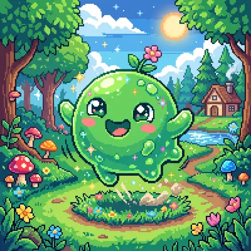 Cute Pixel Slime Monster Art: Childlike Wonder