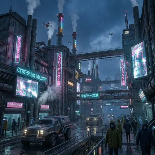 Ciberpunk Industry Building Overview