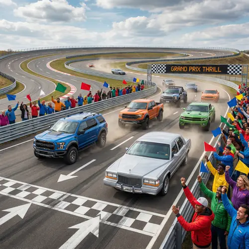 Exciting Big Cars Competition on Diverse Race Track