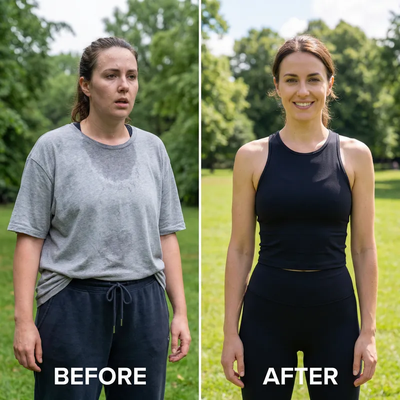 Caucasian Woman Weight Loss Transformation Before and After