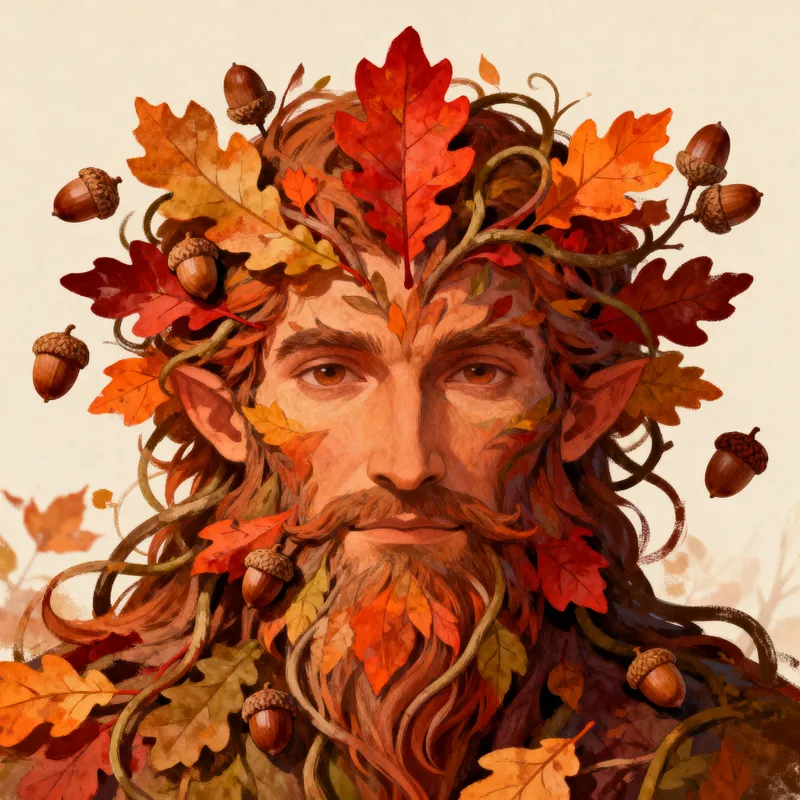 Autumn Green Man Headshot Art