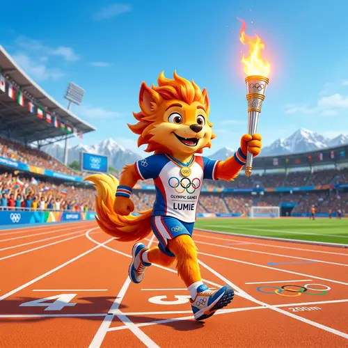 Vibrant Olympic Flame Mascot Design