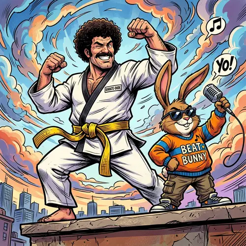 Mr. Satan Dragon Ball Z Badbunny Character Art