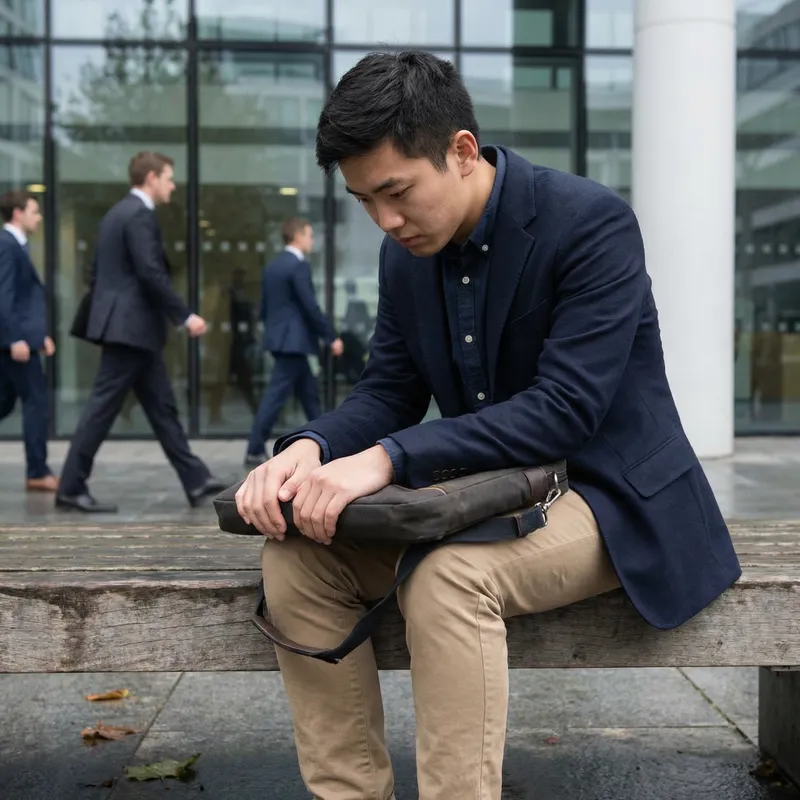 Young Asian IT Developer's Disappointment