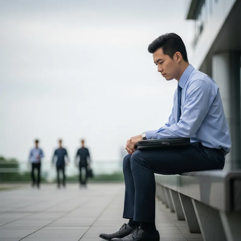 Young Asian IT Developer's Disappointment