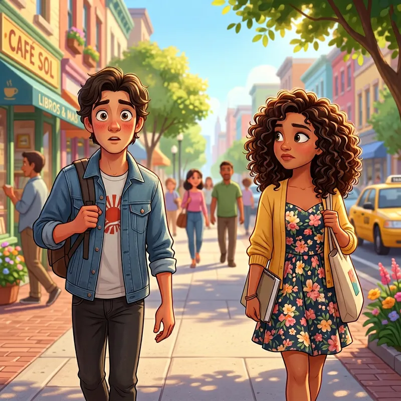 Love at First Sight: Teenage Boy Mesmerized by Curly-Haired Beauty