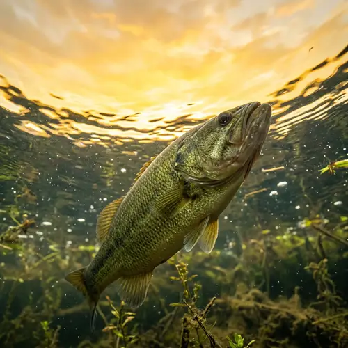 Realistic Haki Green Fish Looking Up at Yellow Sky