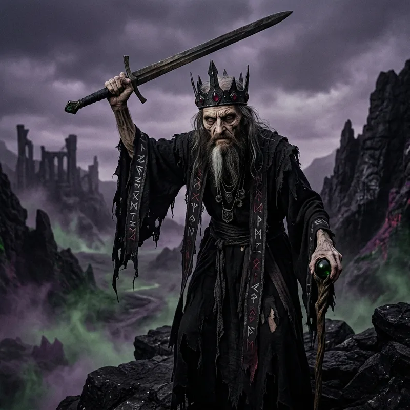 Malevolent Sorcerer: Unholy Figure with Sword