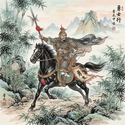 Ancient Chinese Warrior Traditional Painting