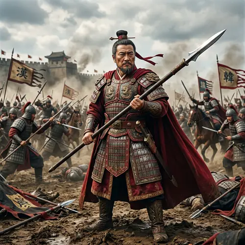 Ancient Chinese Warrior in Ornate Armor | Martial Prowess