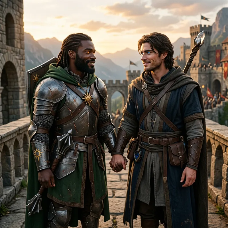 Inclusive Fantasy Love Tale: Cleric and Magic User Embrace